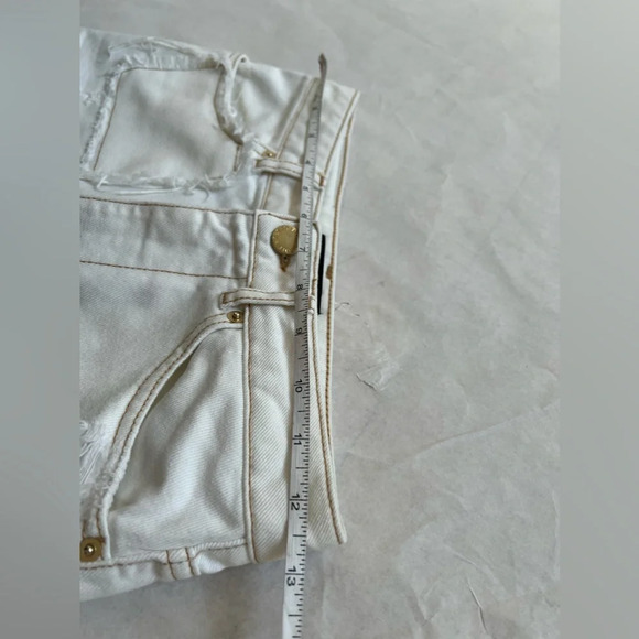 Retrofete Irene Denim Mini Skirt Patchwork White Acid Wash Asymmetrical Hem XS - Picture 6 of 8